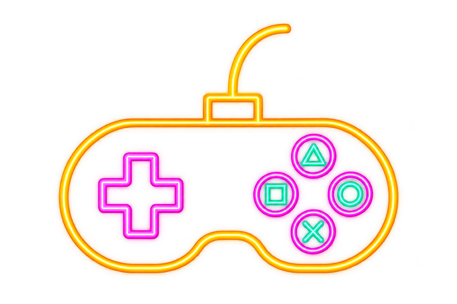 Console Gaming neon controller logo